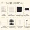GABBIA PER ANIMALI PICCOLI MODULABILE CON CASETTE RIALZATE PER PORCELLINI D'INDIA E RICCI 140X70X52 CM NERO