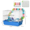 GABBIA PER CRICETI A 3 LIVELLI CON TUNNE CASETTA E RUOTA PER CRICETI 59X36X47CM BLU E BIANCO