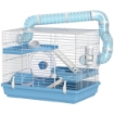 GABBIA PER CRICETI A 3 PIANI CON CASETTA RUOTA CIOTOLA PER CIBO BOTTIGLIA E TUBI 47.X31.5X29.5 CM AZZURRO