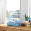 GABBIA PER CRICETI A 3 PIANI CON CASETTA RUOTA CIOTOLA PER CIBO BOTTIGLIA E TUBI 47.X31.5X29.5 CM AZZURRO