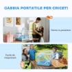 GABBIA PER CRICETI A 3 PIANI CON CASETTA RUOTA CIOTOLA PER CIBO BOTTIGLIA E TUBI 47.X31.5X29.5 CM AZZURRO