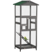 GABBIA PER UCCELLI ALTA 165CM IN LEGNO DA ESTERNO CON 2 PORTE E VASSOIO ESTRAIBILE 68X63X165 CM GRIGIO CHIARO