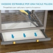 GABBIA PER UCCELLI ALTA 165CM IN LEGNO DA ESTERNO CON 2 PORTE E VASSOIO ESTRAIBILE 68X63X165 CM GRIGIO CHIARO