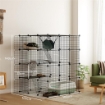 GABBIA PER GATTI MODULABILE A 4 LIVELLI CON PIATTAFORME RAMPE E 5 PORTE IN ACCIAIO E PP 105X105X140 CM NERO