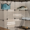 GABBIA PER GATTI MODULABILE A 4 LIVELLI CON PIATTAFORME RAMPE E 5 PORTE IN ACCIAIO E PP 105X105X140 CM NERO