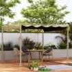GAZEBO PERGOLA 3X3 M CON TETTUCCIO RETRATTILE 8 VITI E 8 PICCHETTI IN POLIESTERE 180G E METALLO CACHI