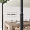 GAZEBO PERGOLA 3X3 M CON TETTUCCIO RETRATTILE 8 VITI E 8 PICCHETTI IN POLIESTERE 180G E METALLO BIANCO CREMA