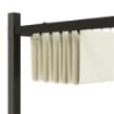 GAZEBO PERGOLA 3X3 M CON TETTUCCIO RETRATTILE 8 VITI E 8 PICCHETTI IN POLIESTERE 180G E METALLO BIANCO CREMA