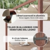 GAZEBO PERGOLA CON TETTO RETRATTILE PICCHETTI E VITI IN POLIESTERE E ALLUMINIO 382X300X232 CM COLOR LEGNO