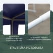 GAZEBO DA GIARDINO 3X3 M PIEGHEVOLE E PORTATILE CON COPERTURA ANTI UV BLU