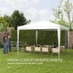GAZEBO DA GIARDINO 3X3 M PIEGHEVOLE E PORTATILE CON COPERTURA ANTI UV BIANCO