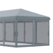 GAZEBO DA GIARDINO PIEGHEVOLE 6X3 M CON 6 ZANZARIERE E PULSANTE IN ACCIAIO E POLIESTERE GRIGIO