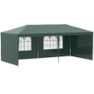 GAZEBO DA GIARDINO 6X3 M PER EVENTI CON PARETI RIMOVIBILI E FINESTRE TRASPARENTI VERDE