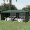 GAZEBO DA GIARDINO 6X3 M PER EVENTI CON PARETI RIMOVIBILI E FINESTRE TRASPARENTI VERDE