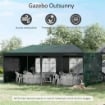 GAZEBO DA GIARDINO 6X3 M PER EVENTI CON PARETI RIMOVIBILI E FINESTRE TRASPARENTI VERDE