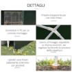 GAZEBO DA GIARDINO 6X3 M PER EVENTI CON PARETI RIMOVIBILI E FINESTRE TRASPARENTI VERDE