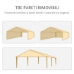 GAZEBO DA GIARDINO 6X3 M PER EVENTI CON PARETI RIMOVIBILI E FINESTRE TRASPARENTI VERDE