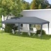 GAZEBO DA GIARDINO POP-UP 6X3 M PIEGHEVOLE TENDONE PER FESTE CON SACCA DI TRASPORTO GRIGIO