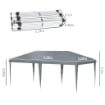 GAZEBO DA GIARDINO POP-UP 6X3 M PIEGHEVOLE TENDONE PER FESTE CON SACCA DI TRASPORTO GRIGIO