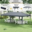 GAZEBO DA GIARDINO POP-UP 6X3 M PIEGHEVOLE TENDONE PER FESTE CON SACCA DI TRASPORTO GRIGIO