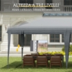 GAZEBO DA GIARDINO POP-UP 6X3 M PIEGHEVOLE TENDONE PER FESTE CON SACCA DI TRASPORTO GRIGIO