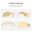 GAZEBO DA GIARDINO PER EVENTI CON 4 PARETI RIMOVIBILI CON FINESTRE 5.8X2.9X2.5M BIANCO