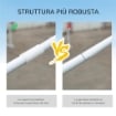 GAZEBO DA GIARDINO PER EVENTI CON 4 PARETI RIMOVIBILI CON FINESTRE 5.8X2.9X2.5M BIANCO