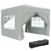 GAZEBO DA GIARDINO 3X3M PIEGHEVOLE CON ALTEZZA REGOLABILE, PROTEZIONE UPF50+ E BORSA GRIGIO CHIARO