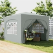 GAZEBO DA GIARDINO 3X3M PIEGHEVOLE CON ALTEZZA REGOLABILE, PROTEZIONE UPF50+ E BORSA GRIGIO CHIARO