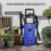IDROPULITRICE AD ALTA PRESSIONE 1600W CON UGELLO REGOLABILE E KIT PULIZIA 35X28X65 CM BLU E NERO