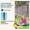 GIOCO PER BAMBINI 3-8 ANNI CON 3 ALTALENE SCALA A CORDA E CANESTRO BASKET IN ACCIAIO PE E PP 3.5X1.8X2 M