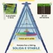 GIOCO PER BAMBINI 3-8 ANNI CON 3 ALTALENE SCALA A CORDA E CANESTRO BASKET IN ACCIAIO PE E PP 3.5X1.8X2 M