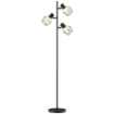 LAMPADA DA TERRA 40W CON 3 LUCI REGOLABILI E INTERRUTTORE A MANOPOLA IN METALLO 41X28X169 CM NERO