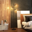 LAMPADA DA TERRA 40W CON 3 LUCI REGOLABILI E INTERRUTTORE A MANOPOLA IN METALLO 41X28X169 CM NERO
