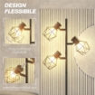 LAMPADA DA TERRA 40W CON 3 LUCI REGOLABILI E INTERRUTTORE A MANOPOLA IN METALLO 41X28X169 CM NERO