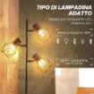 LAMPADA DA TERRA 40W CON 3 LUCI REGOLABILI E INTERRUTTORE A MANOPOLA IN METALLO 41X28X169 CM NERO