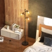 LAMPADA DA TERRA 40W CON 3 LUCI REGOLABILI E INTERRUTTORE A MANOPOLA IN METALLO 41X28X169 CM NERO