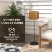 LAMPADA SOLARE DA GIARDINO CON ILLUMINAZIONE LED IN ACCIAIO E RATTAN PE, Ï34X130 CM GIALLO