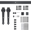 KIT BINARIO PER PORTA SCORREVOLE SINGOLA STILE RUSTICO IN ACCIAIO AL CARBONIO MARRONE