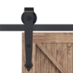 KIT BINARIO PER PORTA SCORREVOLE SINGOLA STILE RUSTICO IN ACCIAIO AL CARBONIO MARRONE
