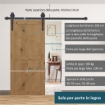 KIT BINARIO PER PORTA SCORREVOLE SINGOLA STILE RUSTICO IN ACCIAIO AL CARBONIO MARRONE