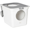 LETTIERA PER GATTI CHIUSA 2 INGRESSI CON VASSOIO E PALETTA IN PLASTICA PE 44X55X39 CM BIANCO