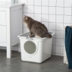 LETTIERA PER GATTI CHIUSA 2 INGRESSI CON VASSOIO E PALETTA IN PLASTICA PE 44X55X39 CM BIANCO