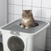 LETTIERA PER GATTI CHIUSA 2 INGRESSI CON VASSOIO E PALETTA IN PLASTICA PE 44X55X39 CM BIANCO