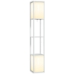 LAMPADA DA TERRA MODERNA CON 2 PARALUMI E 2 RIPIANI PER LAMPADINE E27 MAX 40W 26X26X156 CM BIANCO