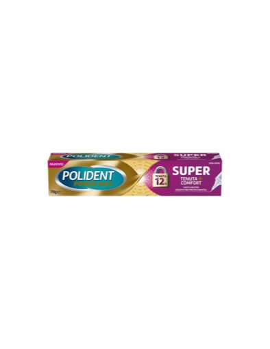 POLIDENT POWER MAX SUPER TENUTA + COMFORT GUSTO NEUTRALE ADESIVO PER PROTESI DENTALI 12H DI TENUTA 70 G OKX