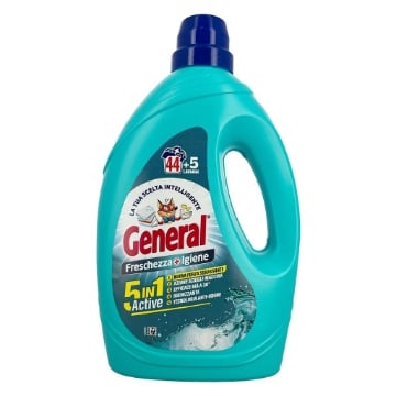 GENERAL FRESCHEZZA + IGIENE 5 IN 1 ACTIVE NUOVA FORMULA SGRASSANTE EFFICACE GIÀ A 30° TECNOLOGIA ANTI-ODORE 44+5 LAVAGGI 1,98L OKX