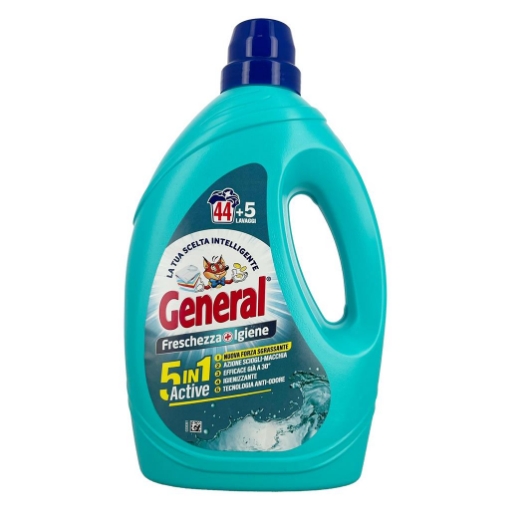 GENERAL FRESCHEZZA + IGIENE 5 IN 1 ACTIVE NUOVA FORMULA SGRASSANTE EFFICACE GIÀ A 30° TECNOLOGIA ANTI-ODORE 44+5 LAVAGGI 1,98L OKX