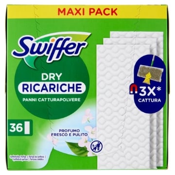 SWIFFER PANNI CATTURAPOLVERE PER SCOPA SWIFFER PROFUMO FRESCO E PULITO RICARICA 36 PANNI OKX