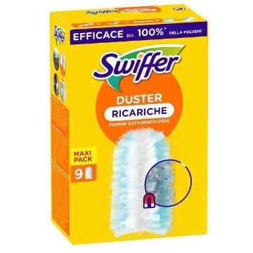 SWIFFER DUSTER REFILL CATTURAPOLVERE EFFICACE SUL 100% DELLA POLVERE 9 PZ MAXI PACK OKX